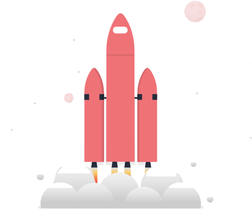 launching rocket illustration for accelerated growth in lead generation social proof app for lead generation - illustration of launching rocket