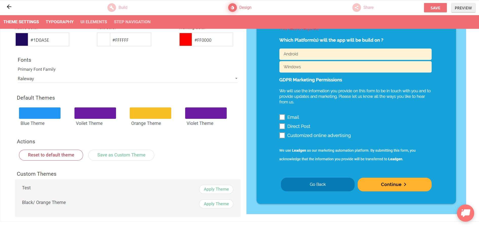 LeadGen App design dashboard LeadGen App design dashboard