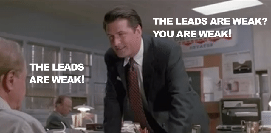 Die Leads sind schwach - Szene aus Glengarry Glen Ross mit Alec Baldwin