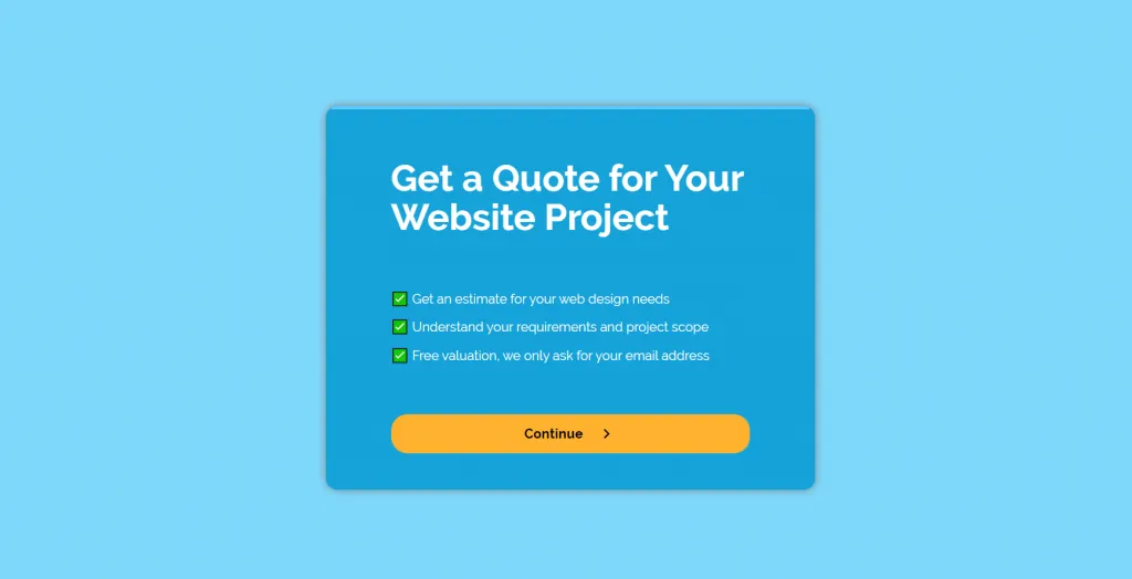 Web designer form to capture leads for design services Web designer form to capture leads for design services