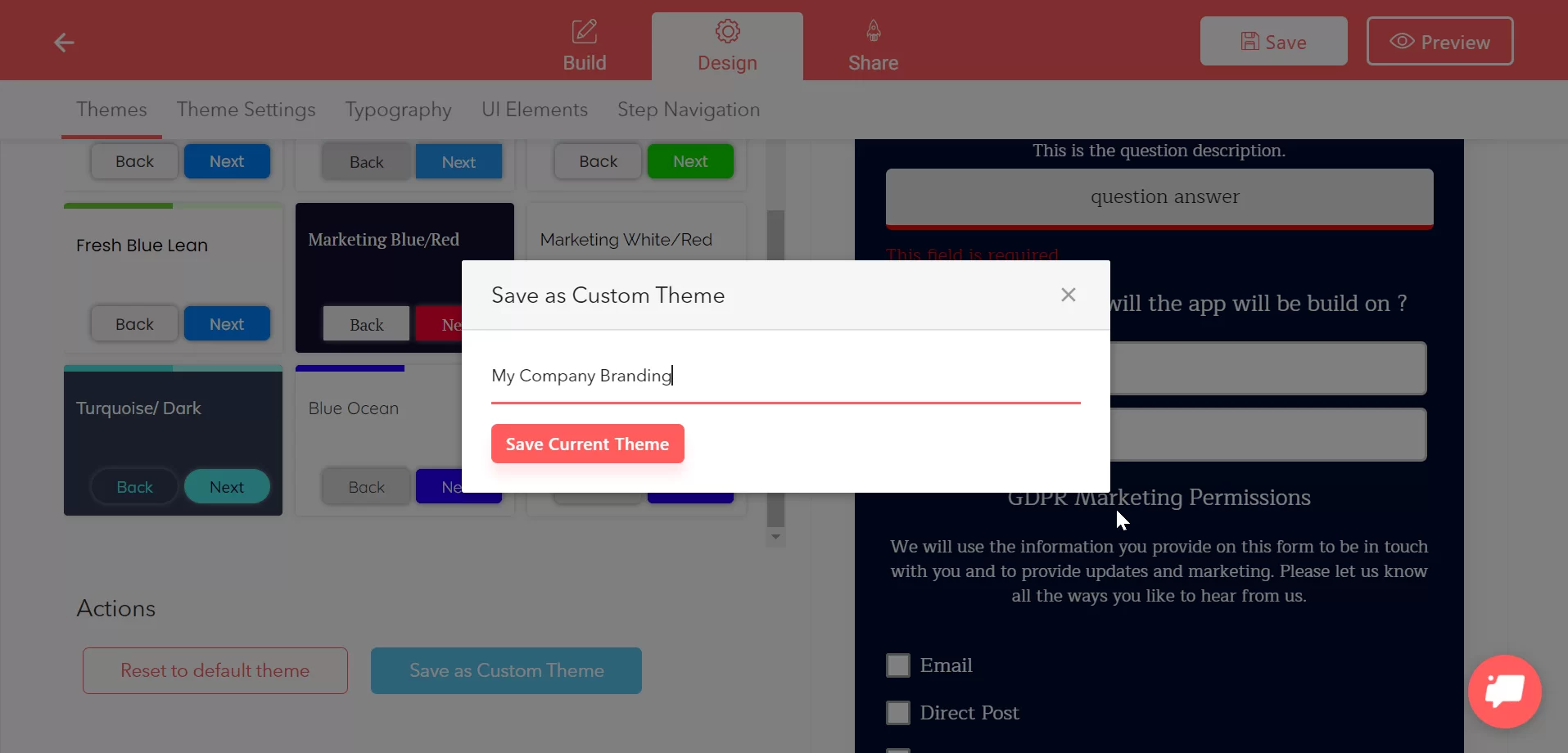 Custom themes Custom themes for lead gen forms