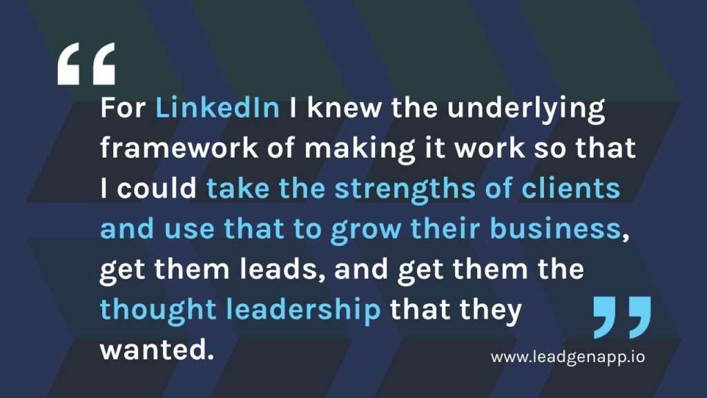 Stapho Thienpont quote on LinkedIn thought leadership