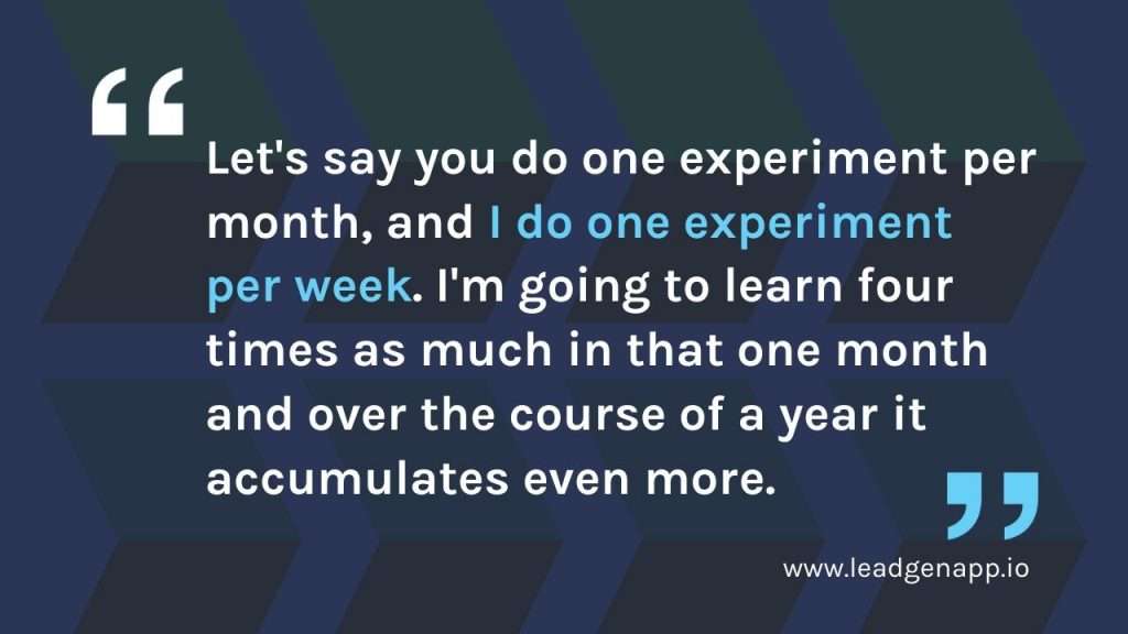 Quote on rapid experimentation in digital marketing