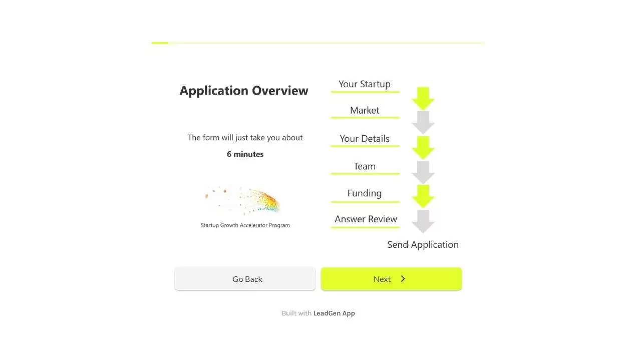 Start screen in long forms Start screen in long forms