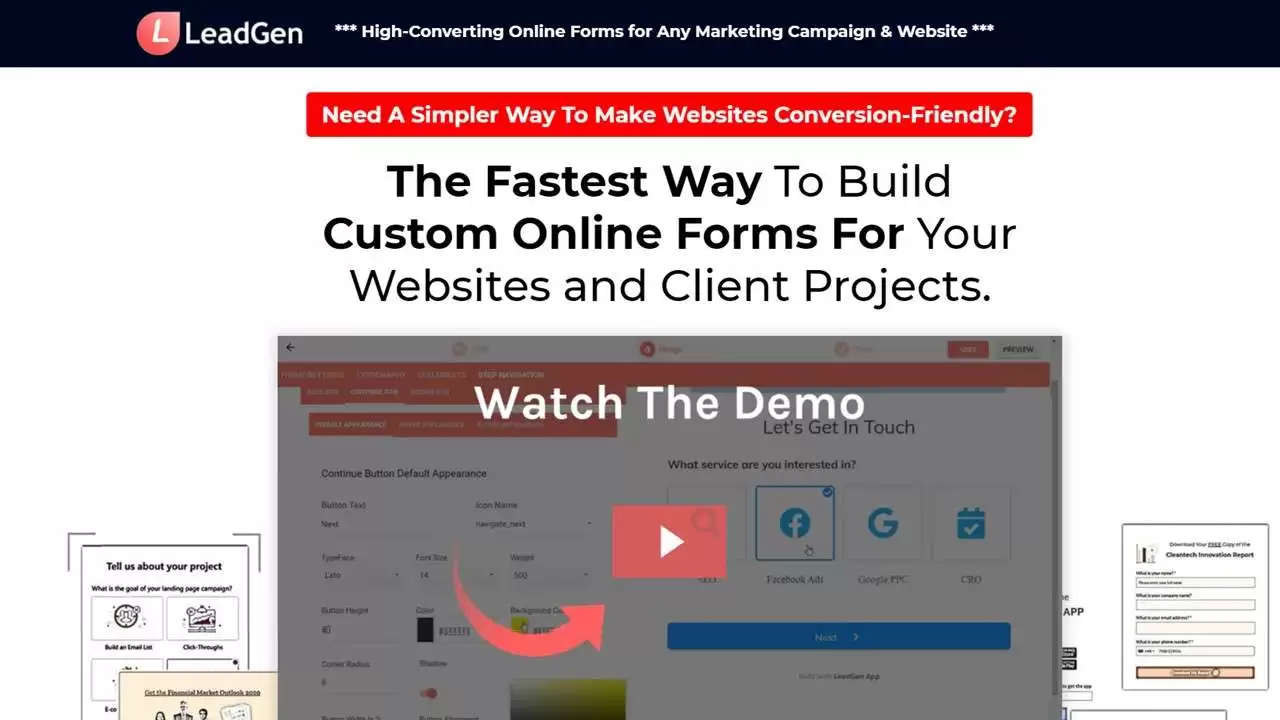 Custom-designed lead capture page example for highest conversion rates 
