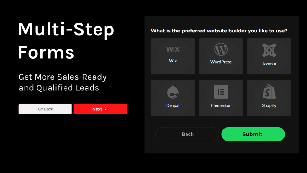 Multi step forms - get more sales ready and qualified leads