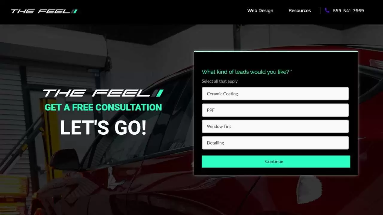 Consultation request form on website