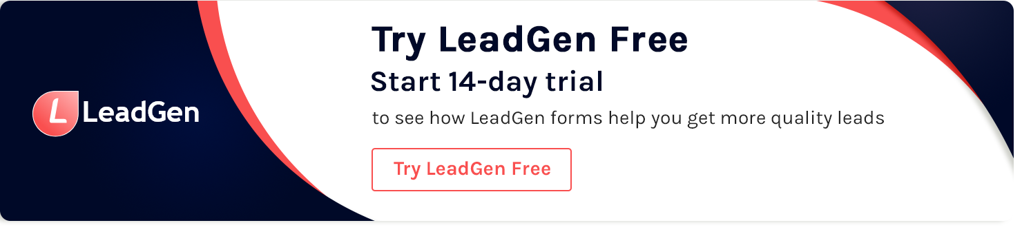 Experimente o formulário Leadgen gratuitamente