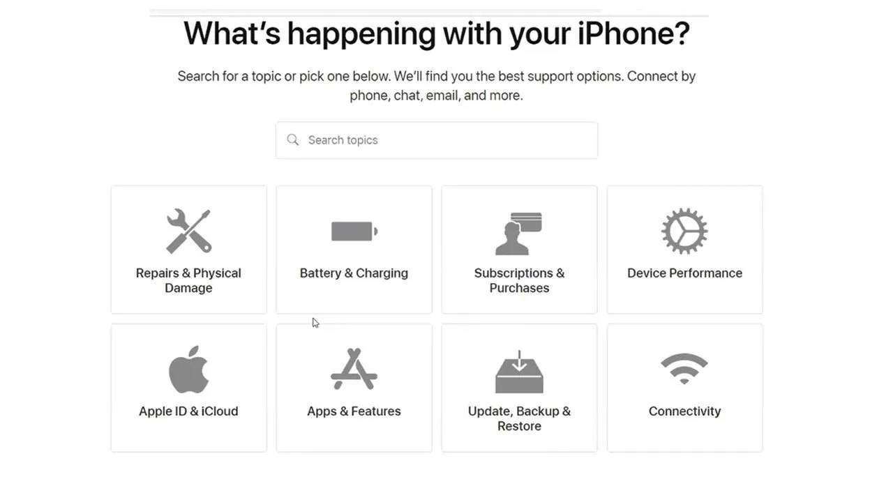 Apple Iphone support form