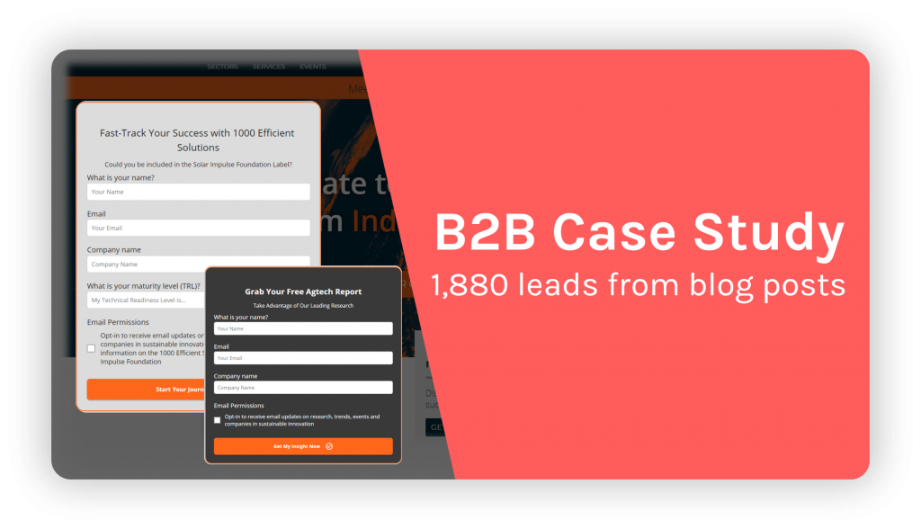 B2B case study - lead generation through lead magnets on blogs