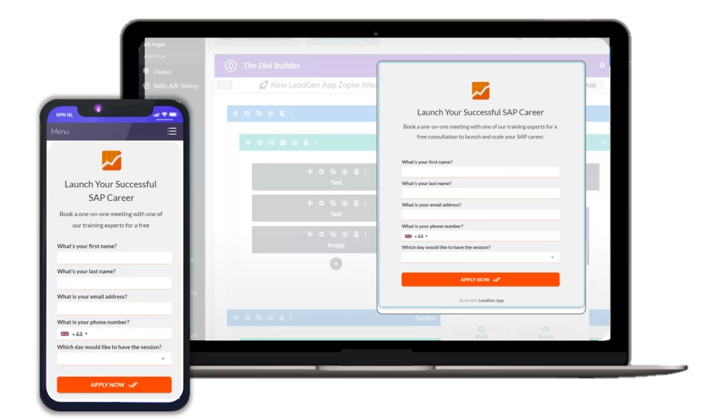 Embed forms into other pages