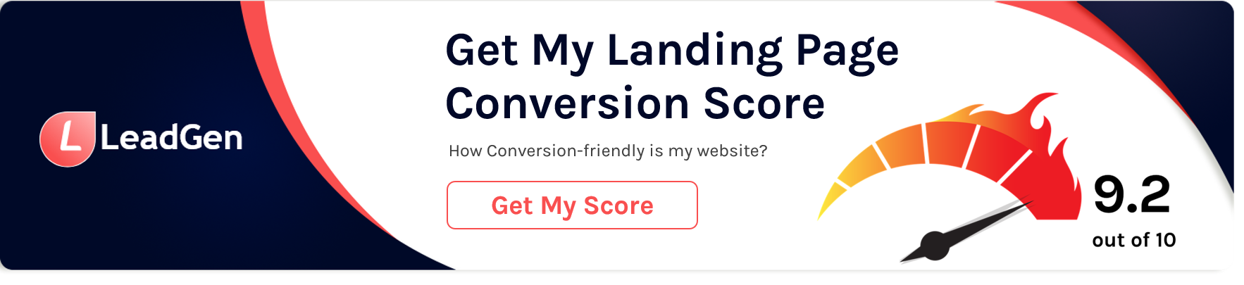 Landing page conversion score