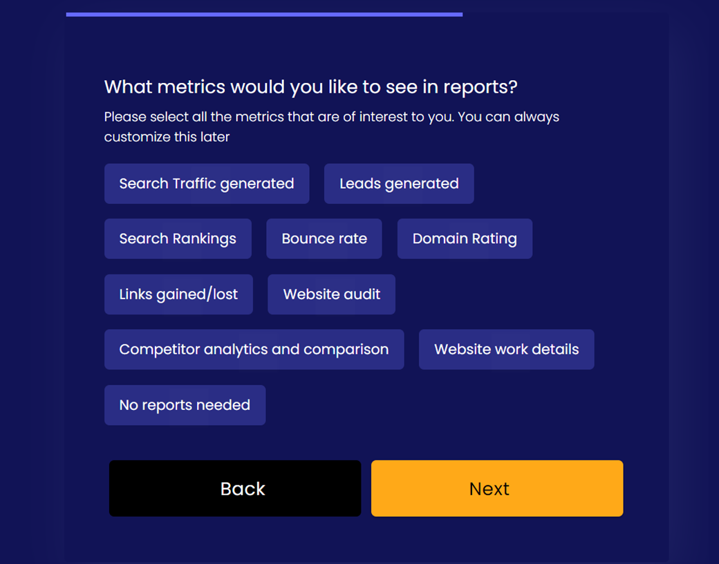 SEO briefing form