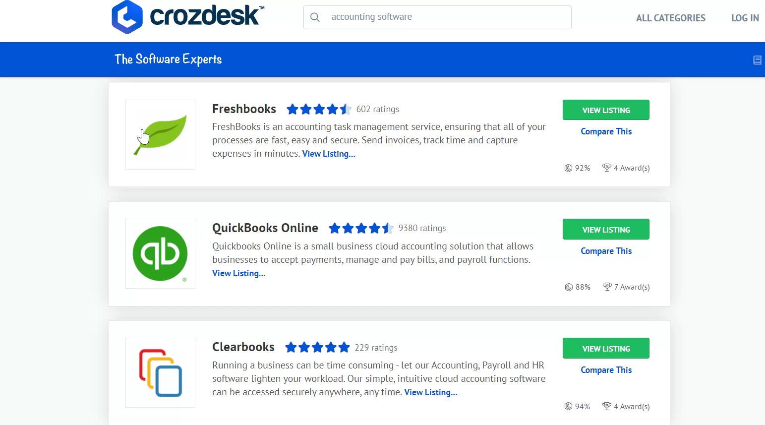 best accounting software list on Crozdesk