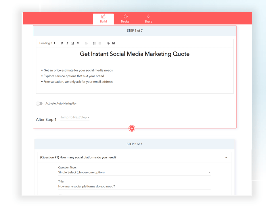 LeadGen builder for lead capture forms