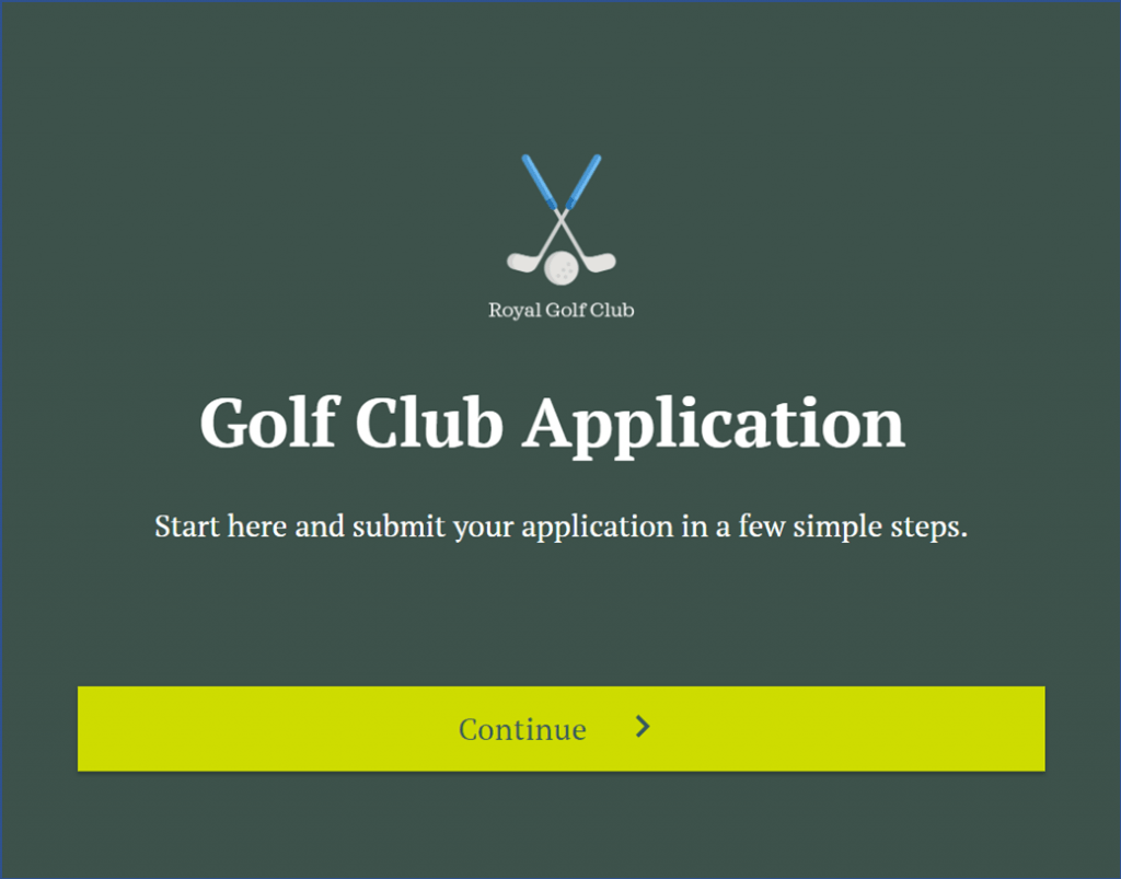 Golf Club Membership Application Form