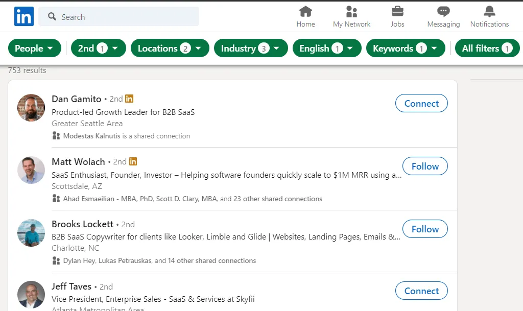 linkedin target audience lead generation search
