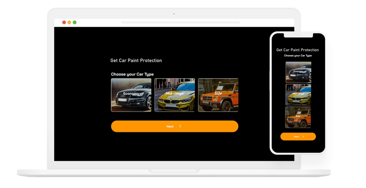 Lead generation form built with LeadGen App form creator, with responsive designs on laptop and mobile device Lead generation form built with LeadGen App form creator, with responsive designs on laptop and mobile device