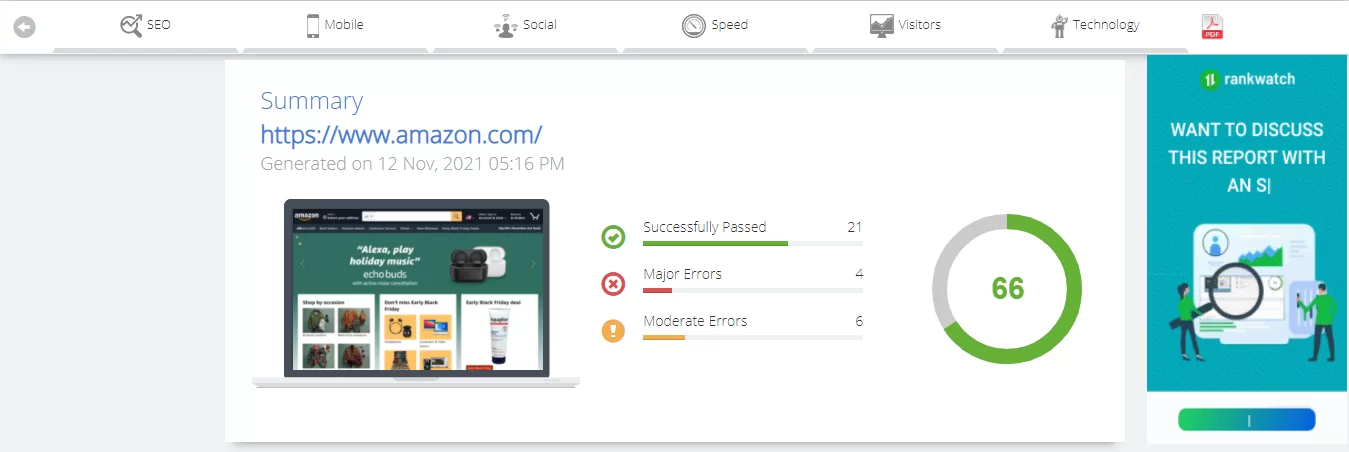 Rankwatch SEO tool