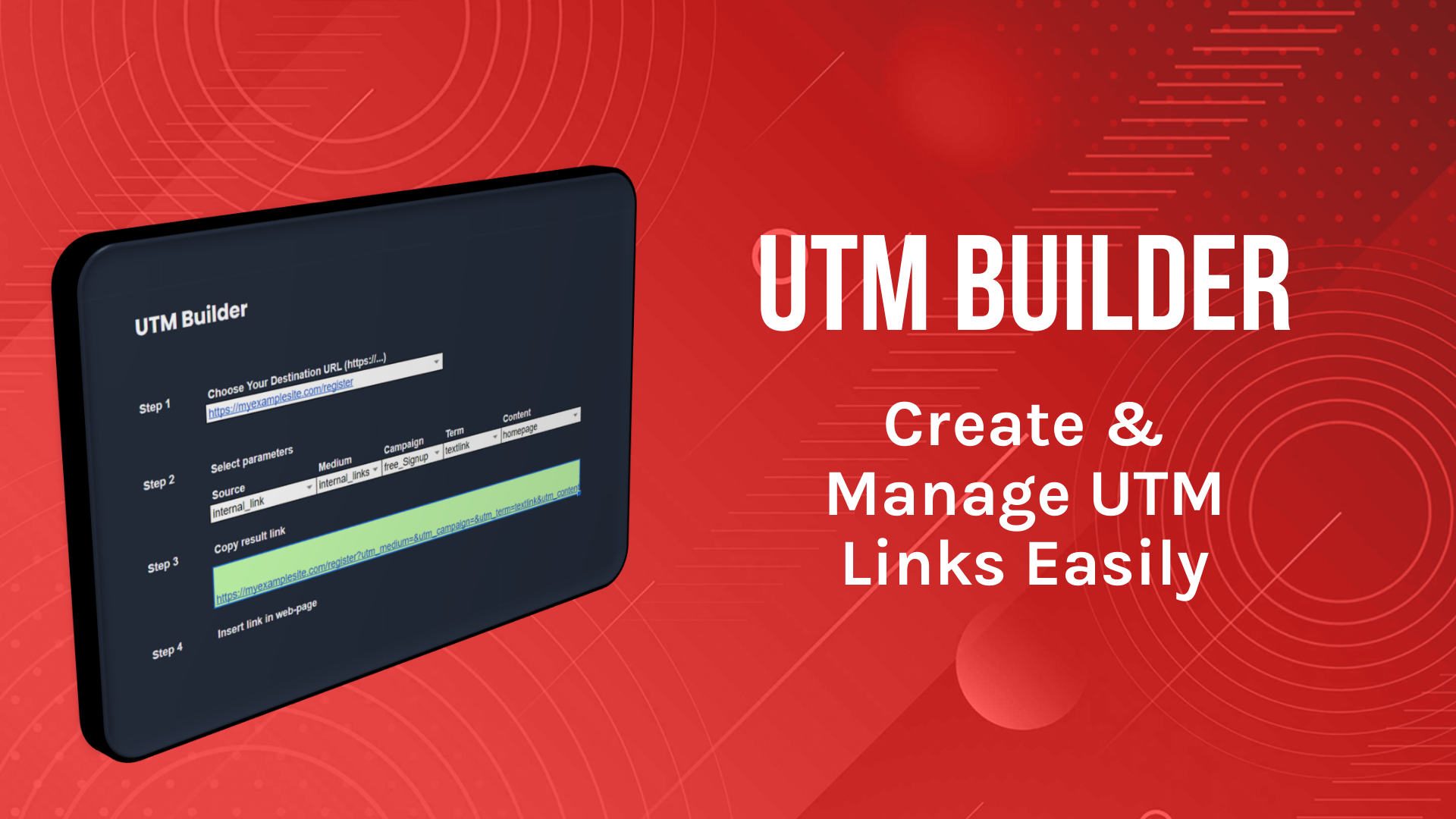 UTM Link Builder tool to create and manage UTM links