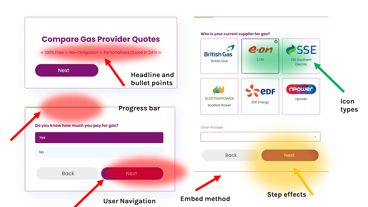 Form audit visual graphic with findinds