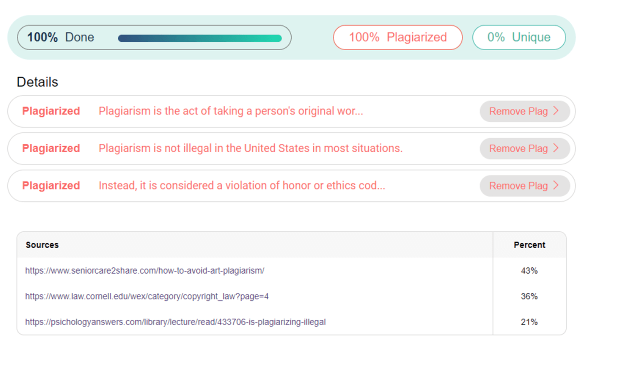 Plagiarism Dashboard