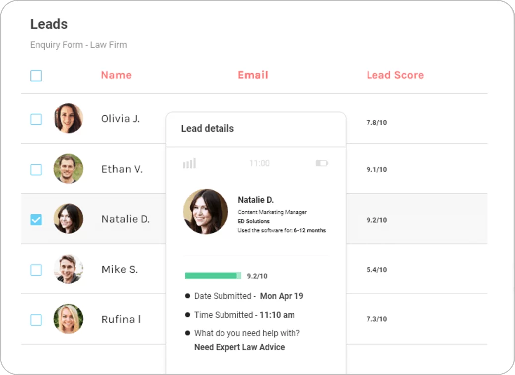 Lead management in LeadGen App software