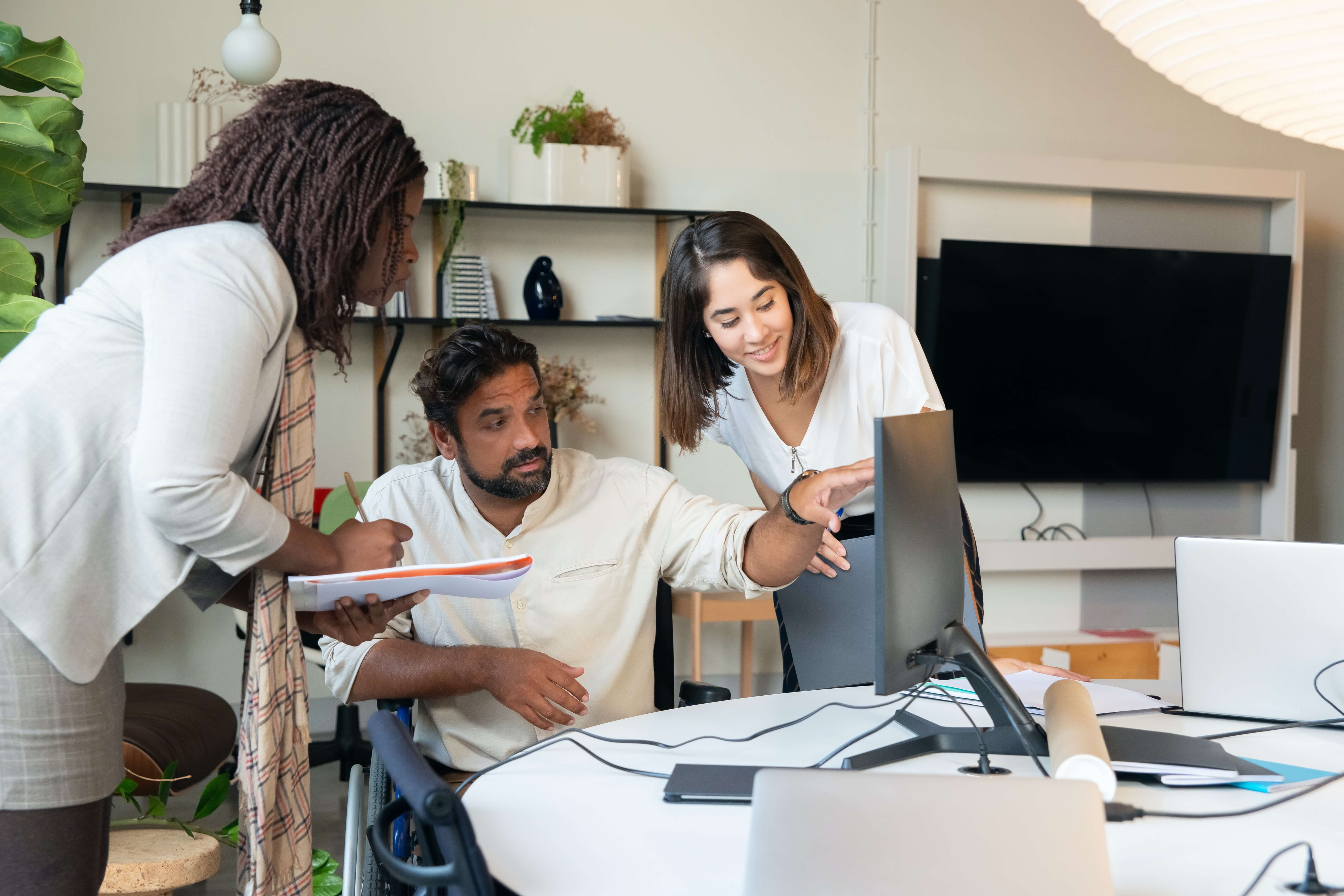 Equipe da agência de marketing