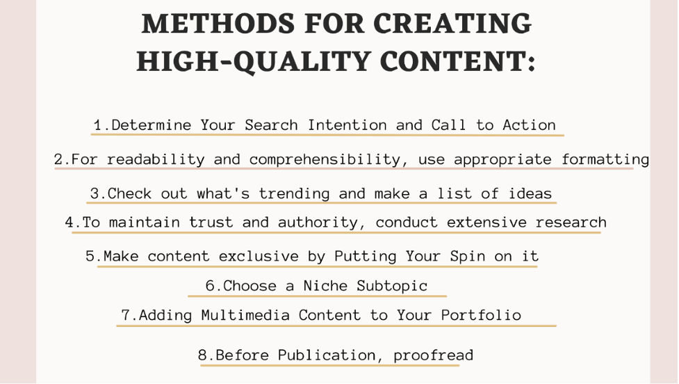 create high quality content