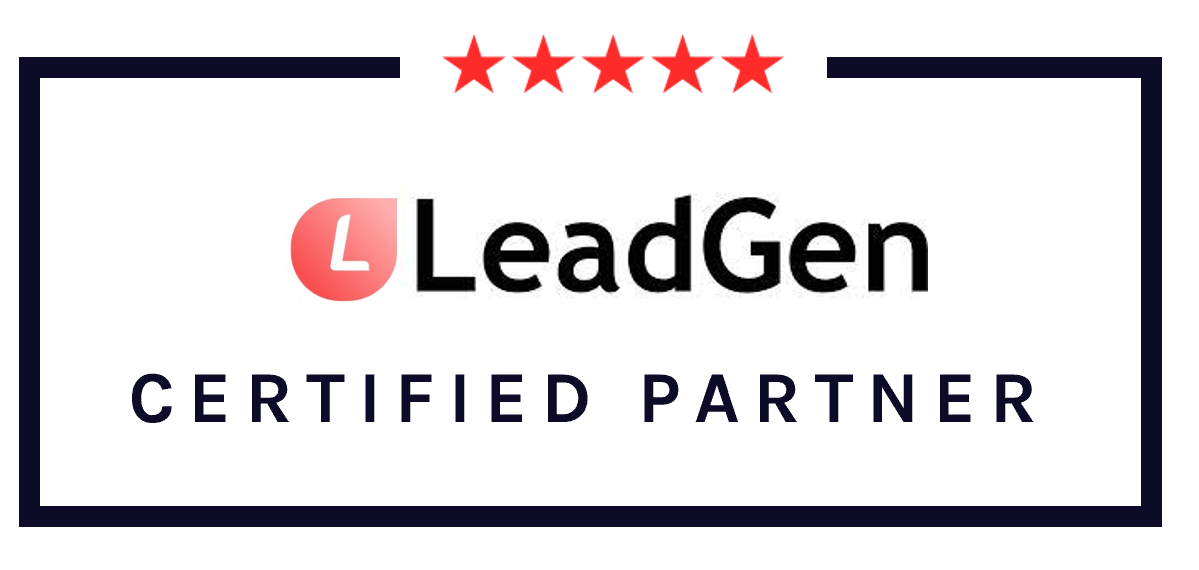 Logotipo de socio certificado de la agencia de aplicaciones LeadGen