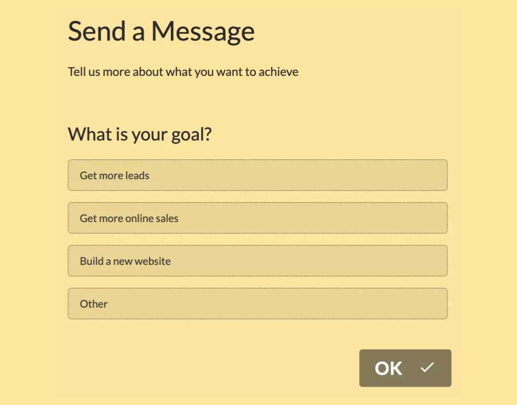 Marketing agency contact form(step-form)