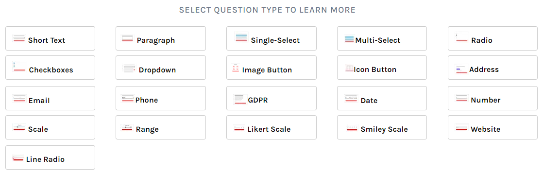 Different types of question types