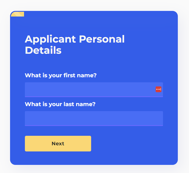 Applicant personal details