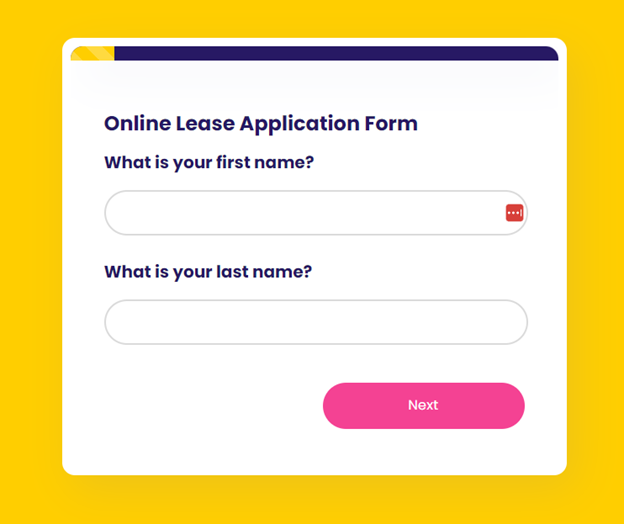 Lease application form