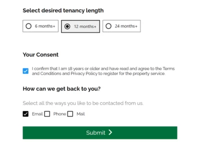 Simple rental application form