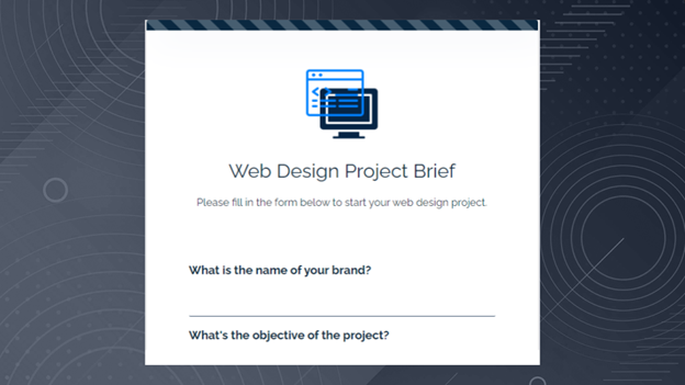 Formulário de Resumo do Projeto de Web Design
