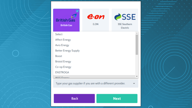 Design de formulário de solicitação de energia