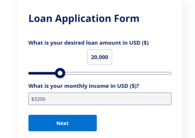 Formulário de pedido de empréstimo