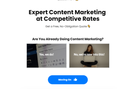 Formulário de consulta de marketing de conteúdo