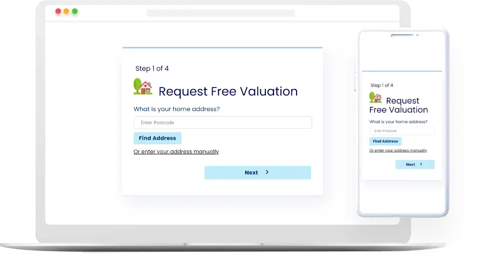 Request free valuation multi step lead form