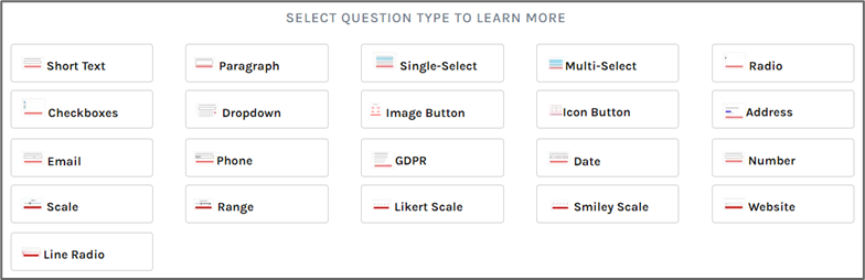 types de questions