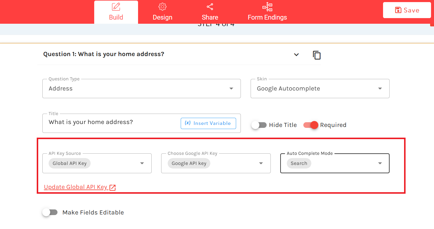 Global API key