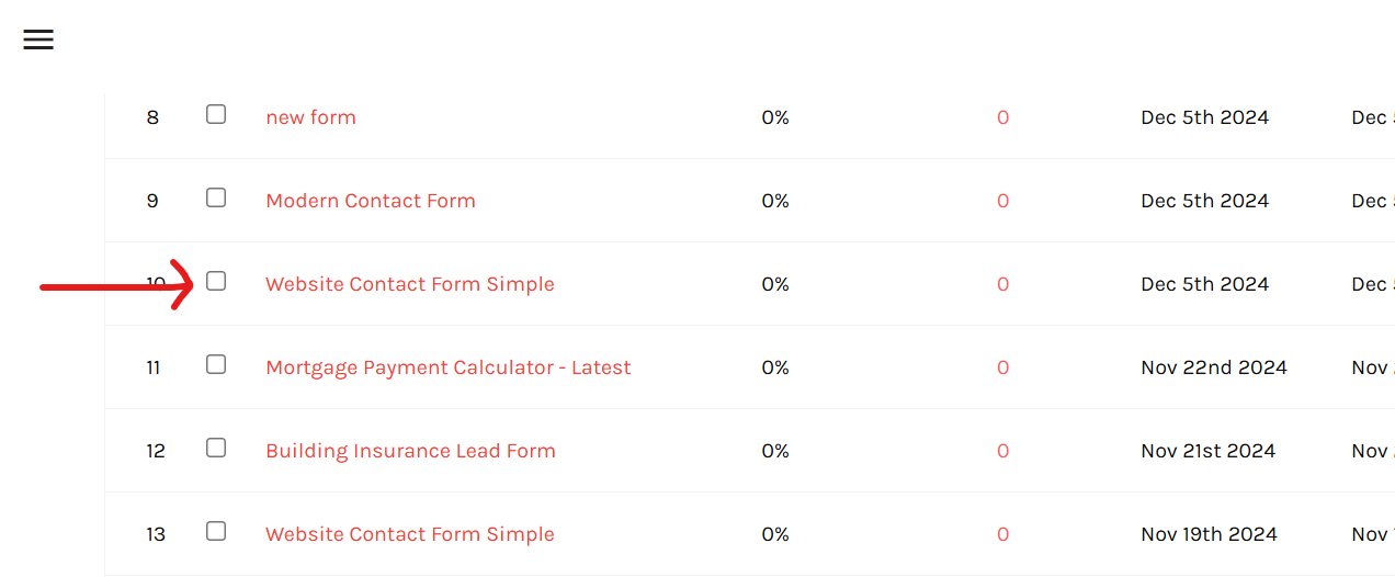 Select a form 