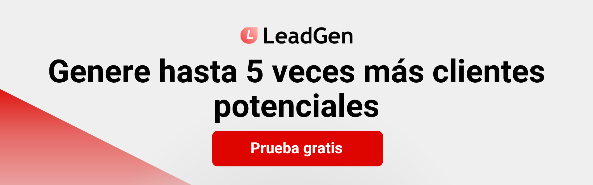 Regístrese en el banner de la aplicación LeadGen