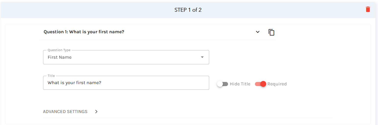 Select "first name"