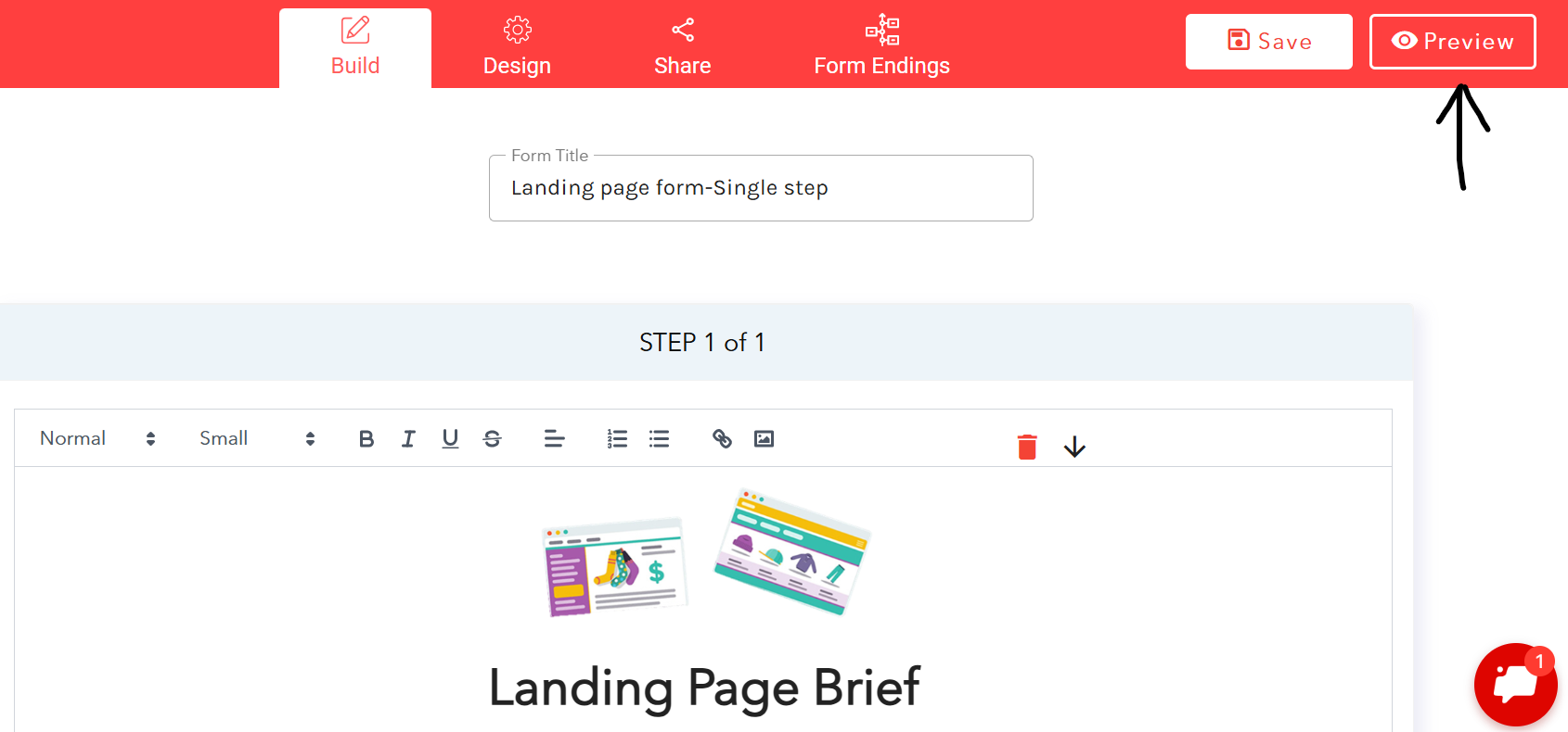 Preview form