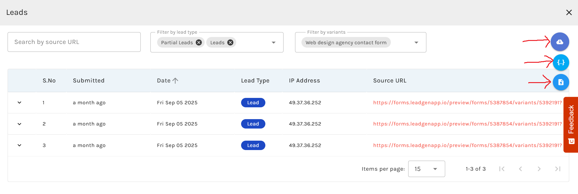Download leads