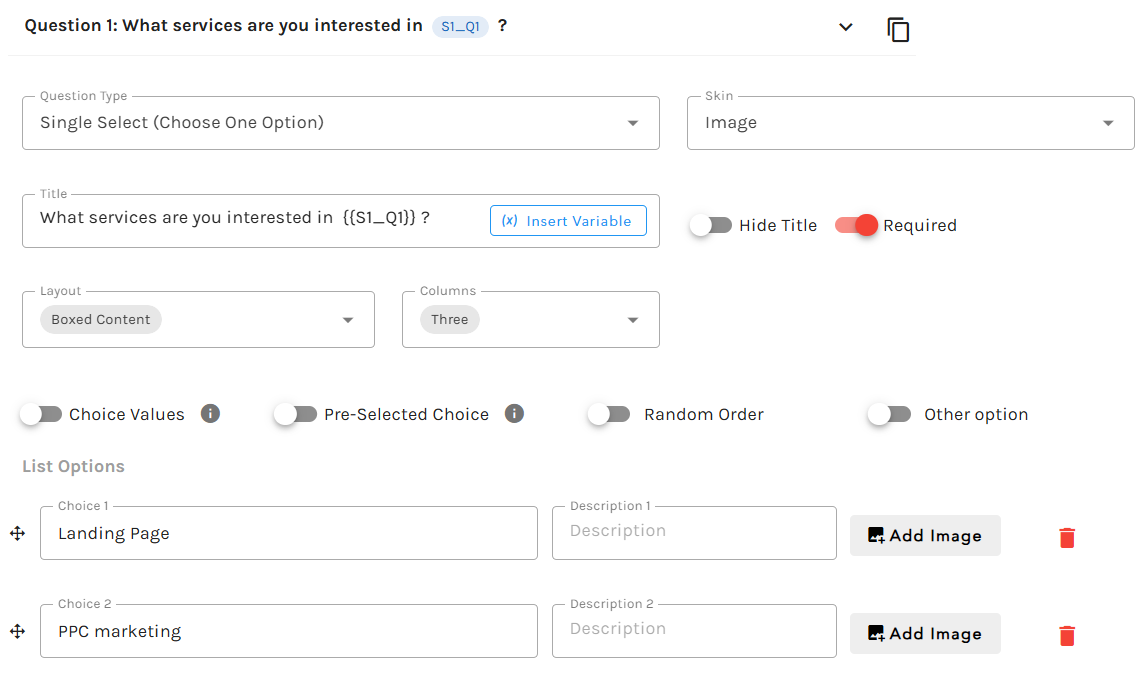 Select “Image” as your skin
