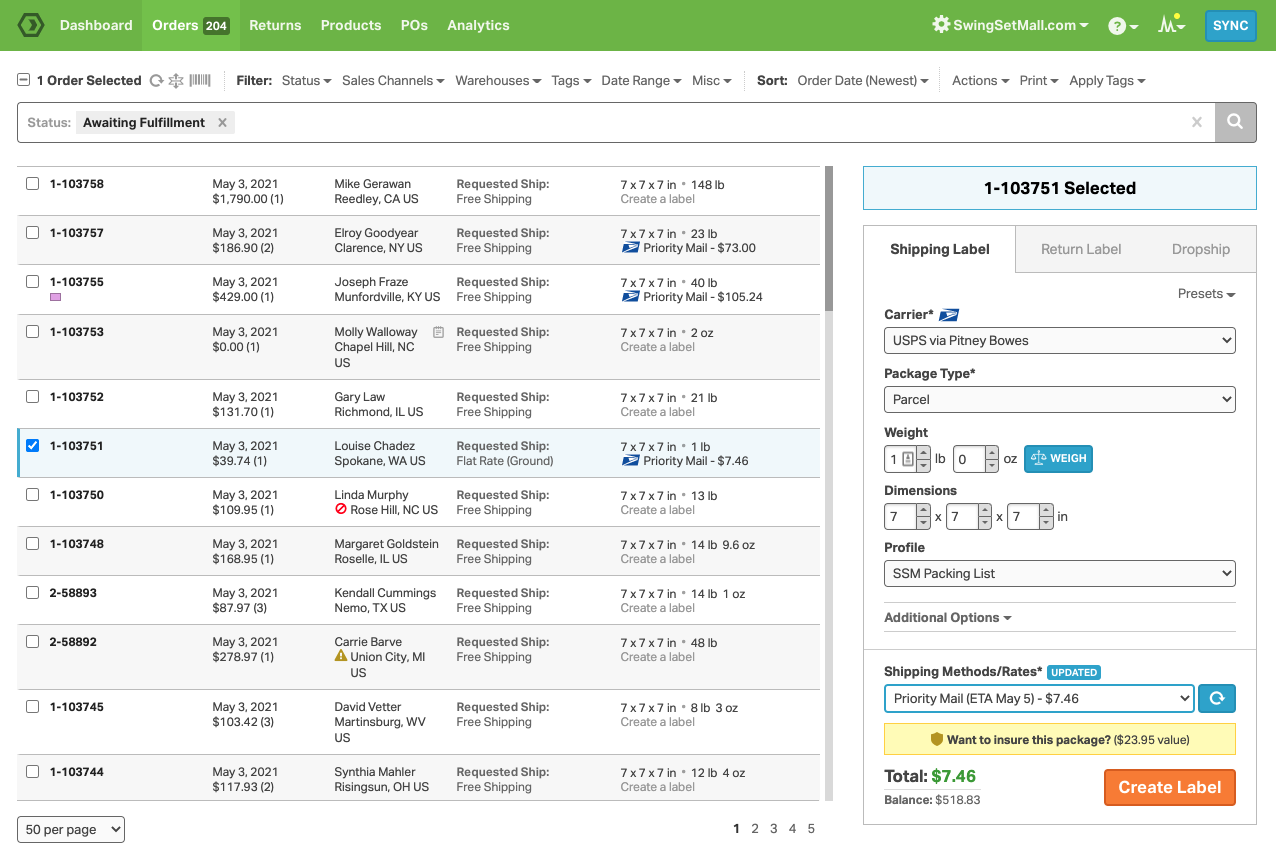 Ordoro inventory software management tool