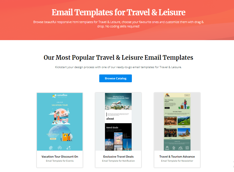 Email templates for travel and leisure